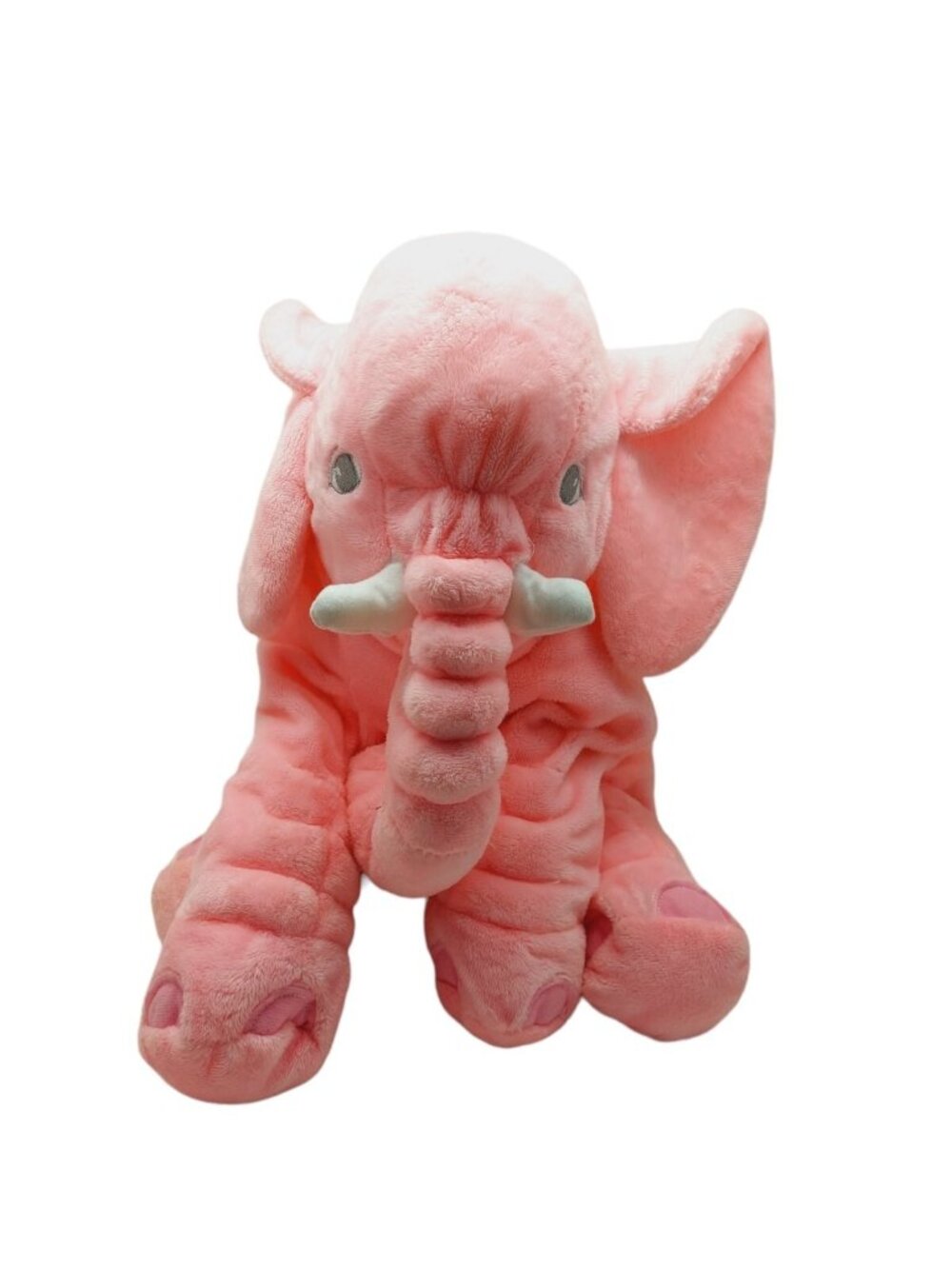 Pink Elephant Stuffed Animal Plush sewn eyes 21" long 15" tall